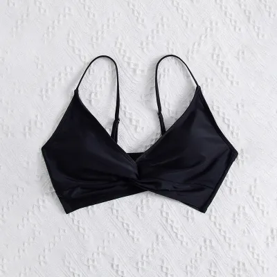 Women One Piece Push Up Solid Color Swimsuit Top