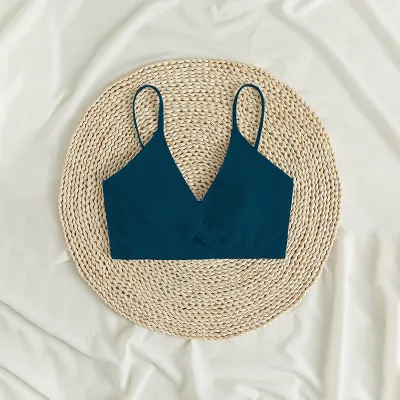 Women One Piece Push Up Solid Color Swimsuit Top