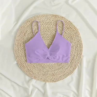 Women One Piece Push Up Solid Color Swimsuit Top