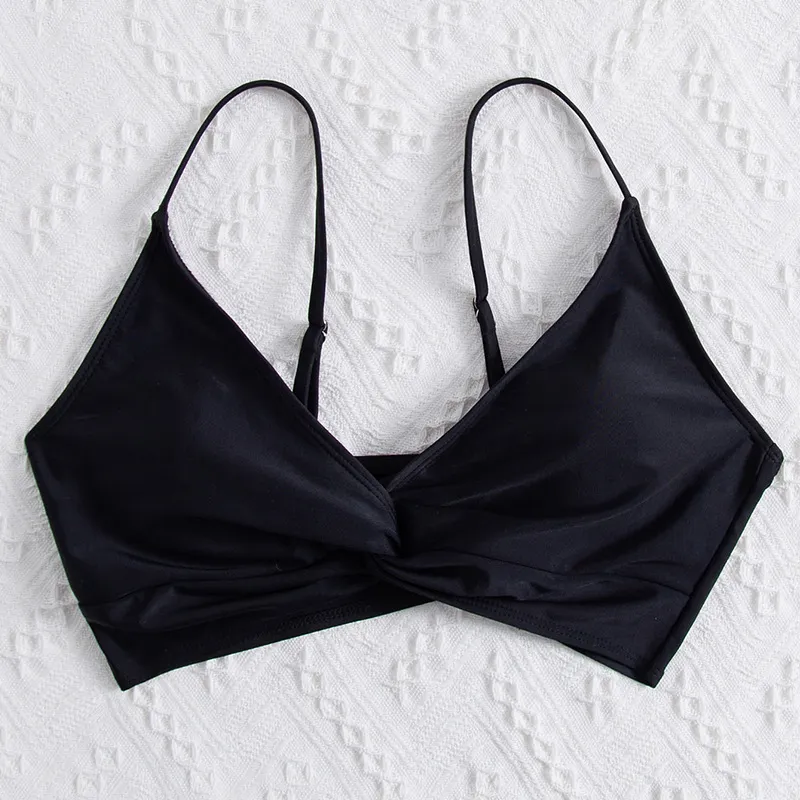Women One Piece Push Up Solid Color Swimsuit Top