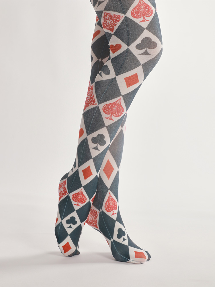 OPEN YY☆24FW ARGYLE COTTON TIGHTS ARGYLE COTTON TIGHTS, BLACK