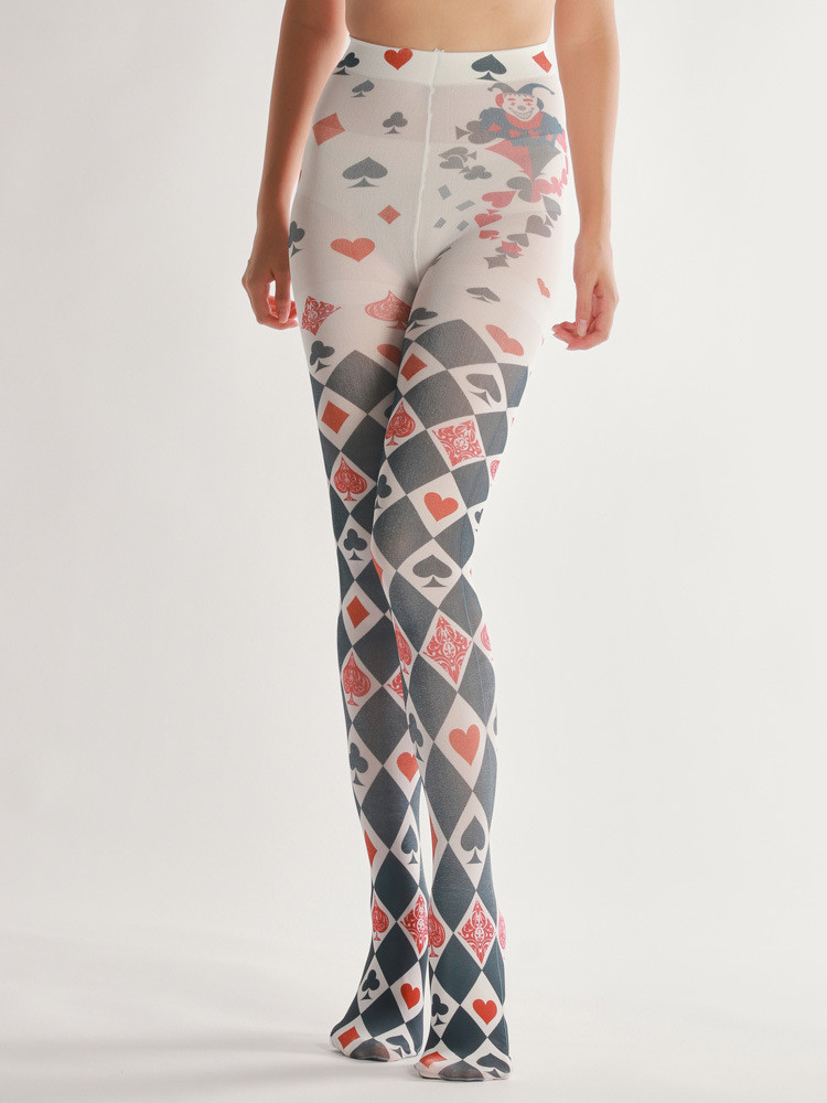 Wholesale Women Fashion Playing Card Print Pantyhose