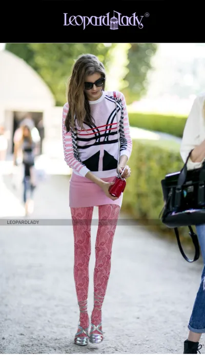 Women Fashion Multicolor Pattern Print Pantyhose