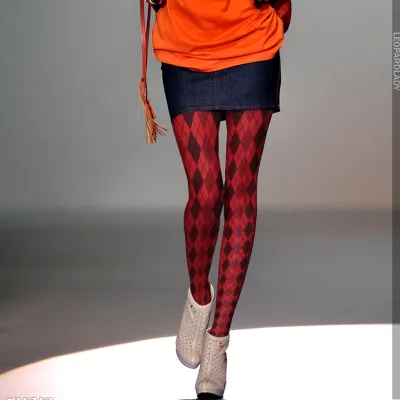 Women Fashion Multicolor Pattern Print Pantyhose