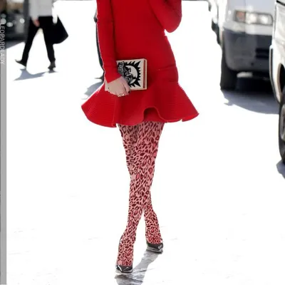 Women Fashion Multicolor Pattern Print Pantyhose