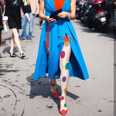 Women Fashion Multicolor Pattern Print Pantyhose