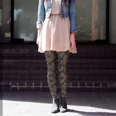 Women Fashion Multicolor Pattern Print Pantyhose