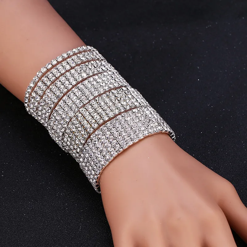 Unisex Fashion Simple Multilayer Zircon Rhinestone Elastic Bracelet
