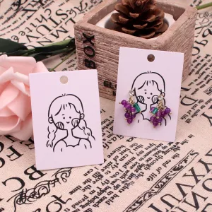 Wholesale 100pcs/Set Cute Girl Printed Earrings Jewelry Packaging Paper Cards 5*7cm