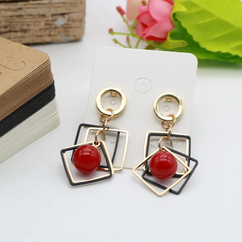 Wholesale 100pcs/Set Kraft Paper Jewelry Packaging Earring Card, Vintage Stud Jewelry Packaging Cardboard 3.8*4.8cm