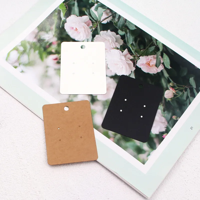 Wholesale 100pcs/Set Black White Brown Three-Color Earrings Necklaces Paper Jewelry Cards