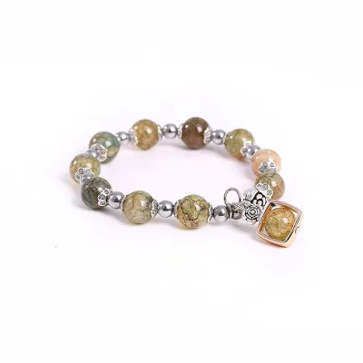 Unisex Fashion Simple Cracked Glass Stone Bracelet