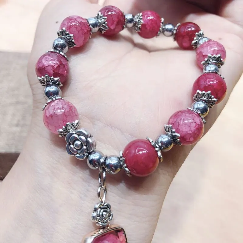 Unisex Fashion Simple Cracked Glass Stone Bracelet
