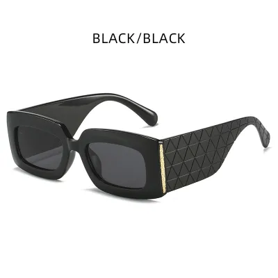 Women's Fashion Wide Temple Square Sunglasses PC Lens Plastic Frame