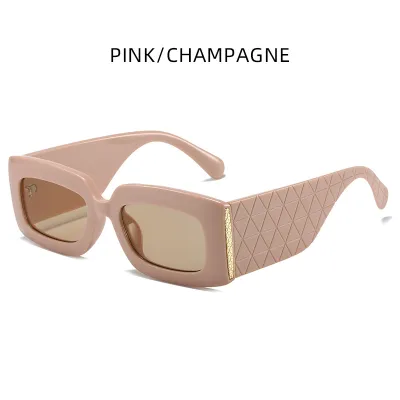 Women's Fashion Wide Temple Square Sunglasses PC Lens Plastic Frame