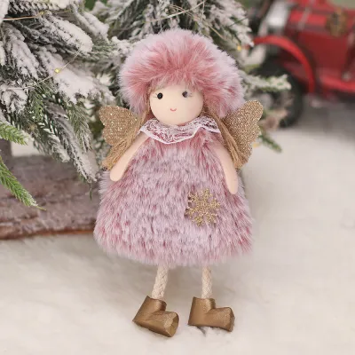Wholesale Cartoon Plush Winged Girl Pendant Christmas Tree Decoration