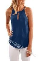 Women Casual Solid Color Round Neck Tank Top