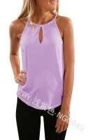 Women Casual Solid Color Round Neck Tank Top