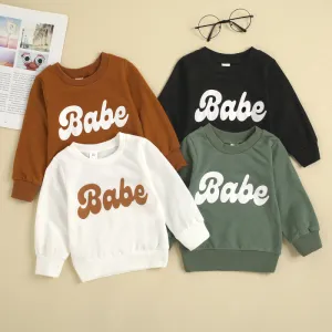 Toddler Baby Infant  Girls Boys Letter Print Pullover Sweatshirt
