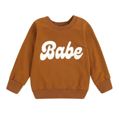 Toddler Baby Infant  Girls Boys Letter Print Pullover Sweatshirt