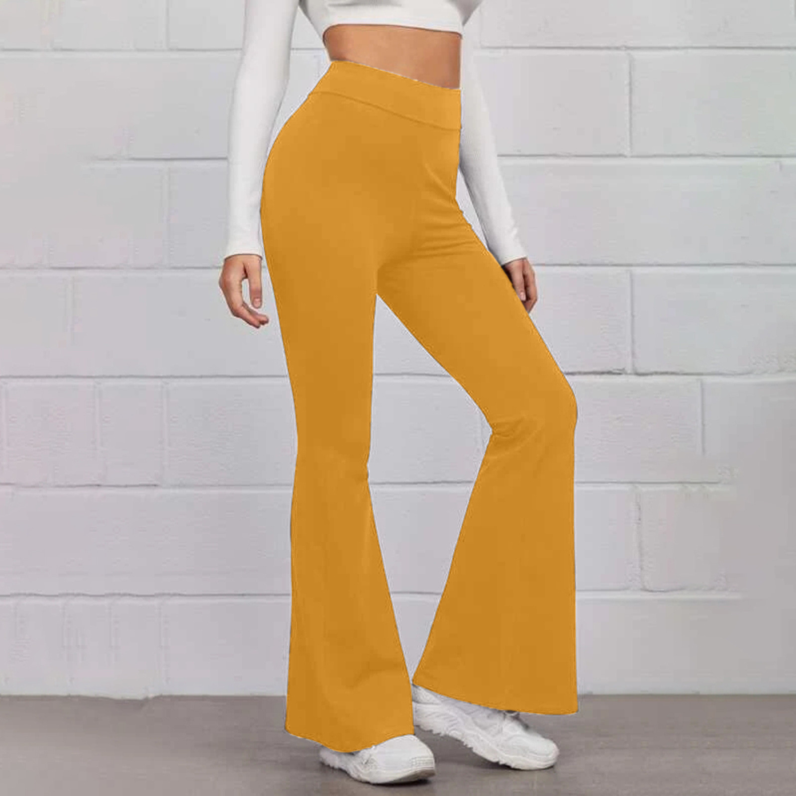 Xgirl FAUX LEATHER FLARE PANTS yellow - メルカリ