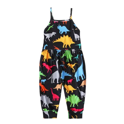 Children Kids Toddler Girls Cotton Suspenders Jumpsuit Sleeveless Pullover
