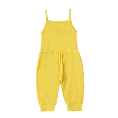 Children Kids Toddler Girls Cotton Suspenders Jumpsuit Sleeveless Pullover