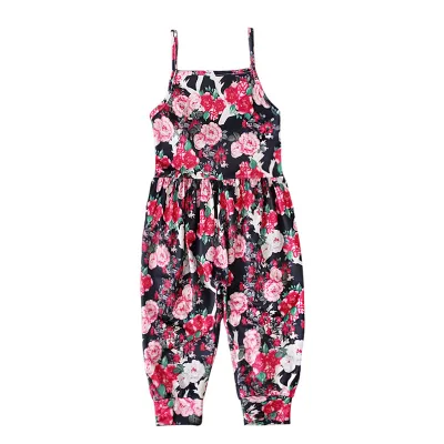 Children Kids Toddler Girls Cotton Suspenders Jumpsuit Sleeveless Pullover