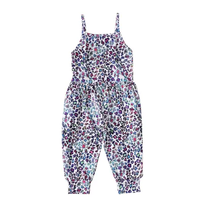 Children Kids Toddler Girls Cotton Suspenders Jumpsuit Sleeveless Pullover