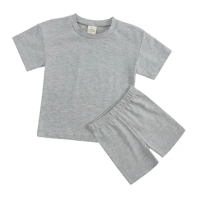 Women's Solid Color Crew Neck T-Shirt and Shorts Two-Piece Set - Casual Cotton Blend Summer Outfit
