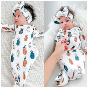 Baby Newborn Floral Swaddle Blanket And Headband