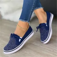 Women Casual Knit Design Color Blocking Comfortable Walking Flat Loafers