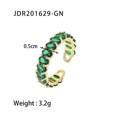 Wholesale Women Stainless Steel Gold Plated Zircon Geometric Ring