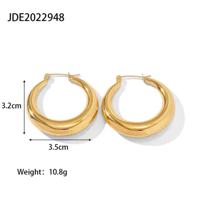 Wholesale Women Personality Hollow Geometric Hoop Earrings Stainless Steel Instagram Wind