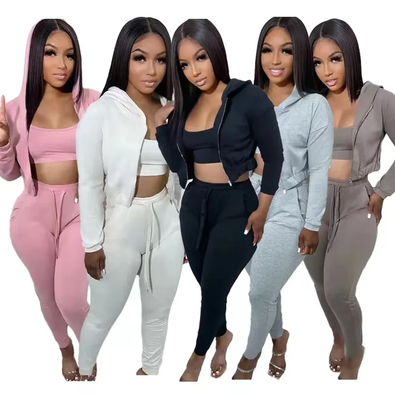 Women's Zip Hooded Sweatshirt Pants Set - Commuter Wind Sportswear