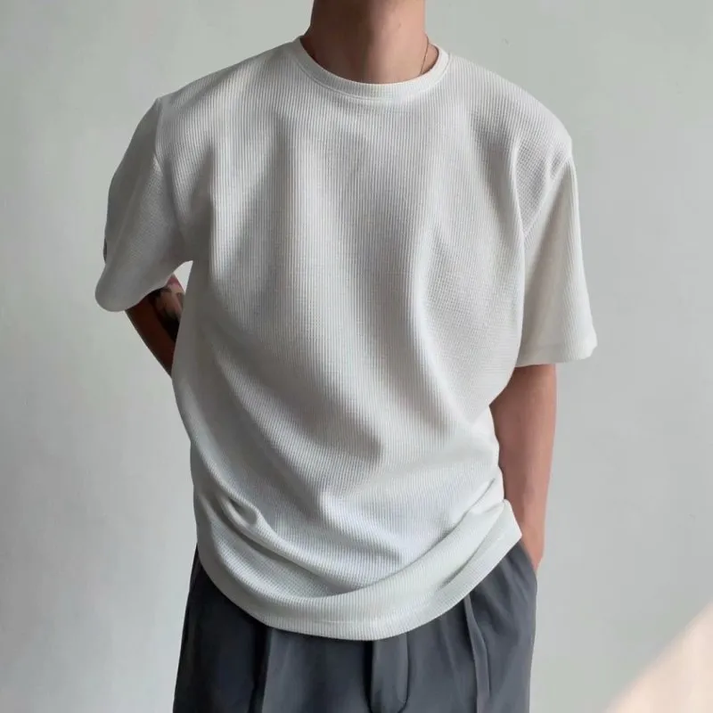 Men Casual Striped Short-Sleeve Crew Neck T-Shirt