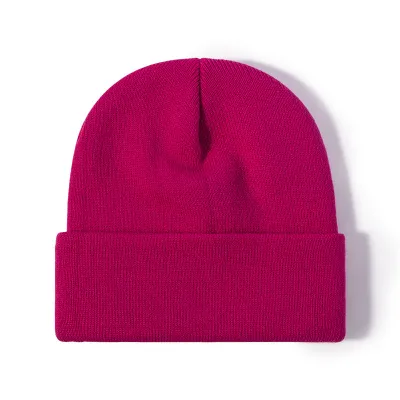 Women Casual Solid Color Dome Wool Warm Hat