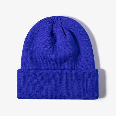 Women Casual Solid Color Dome Wool Warm Hat