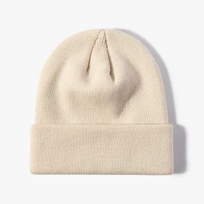 Women Casual Solid Color Dome Wool Warm Hat