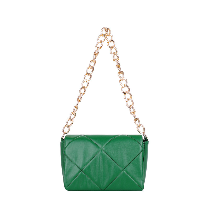 ★TOUT Y EST★ Quilted Shoulder Bag Green QA874818 HN3A3A17 Green Padded Handbag Fashion Quilted Shoulder Bags For Women