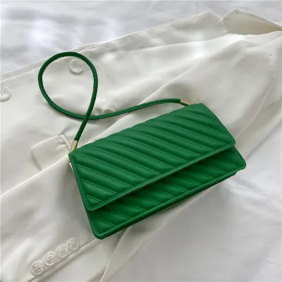 Women Fashion Simple Embroidered Thread One-Shoulder Diagonal Crossbody Bag