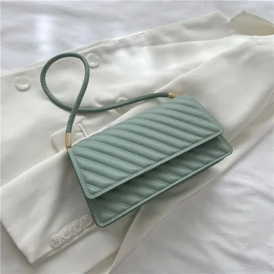 Women Fashion Simple Embroidered Thread One-Shoulder Diagonal Crossbody Bag