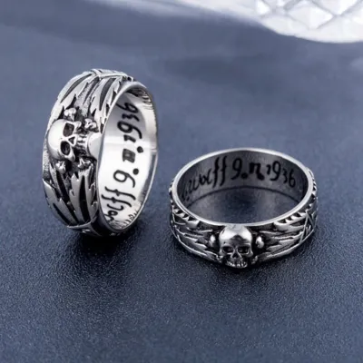 Wholesale Men Fashion Punk Skull Personality Ring