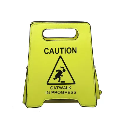 Women Fashion PU Creative Spoof Personality Parking Prohibited Crossbody Bag