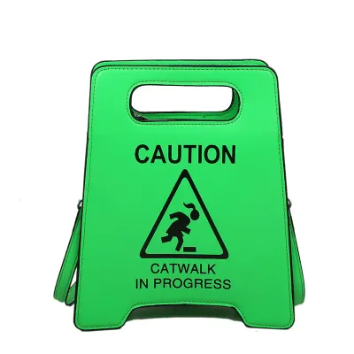 Women Fashion PU Creative Spoof Personality Parking Prohibited Crossbody Bag