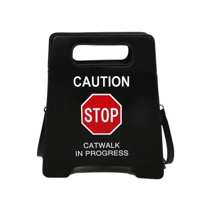 Women Fashion PU Creative Spoof Personality Parking Prohibited Crossbody Bag