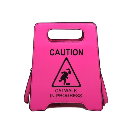 Women Fashion PU Creative Spoof Personality Parking Prohibited Crossbody Bag