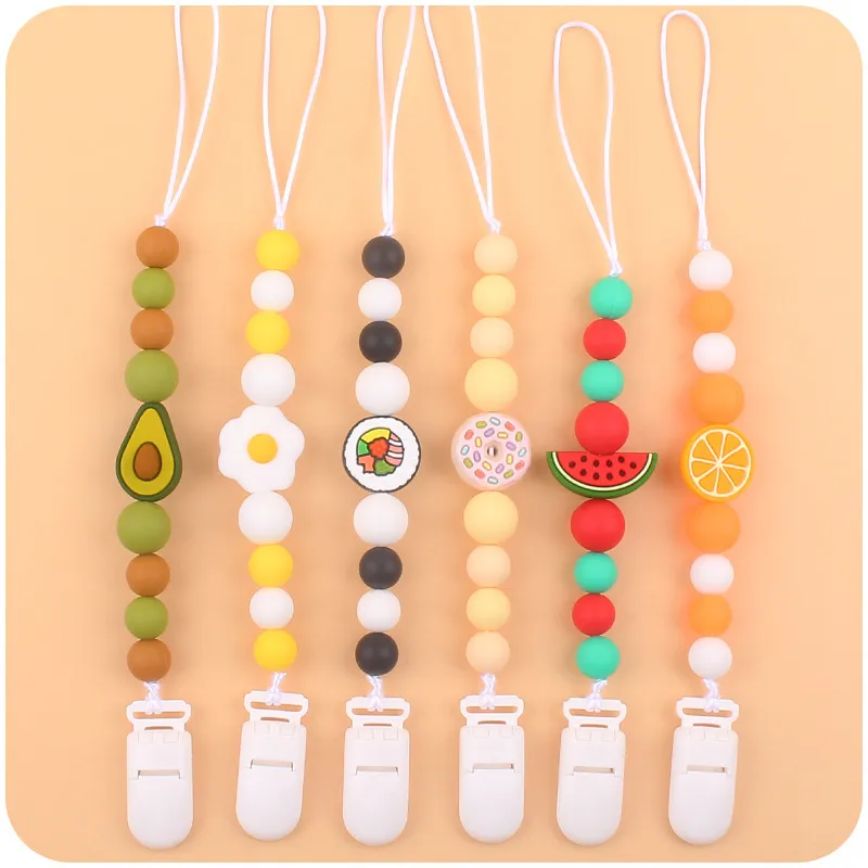 Baby Cartoon Anti-Drop Silica Gel Pacifier Chains 23cm