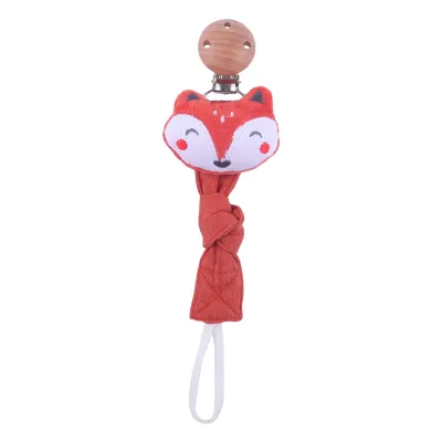 Baby Cartoon Animal Pattern Anti-Drop Pacifier Chains 22cm Cotton and Linen