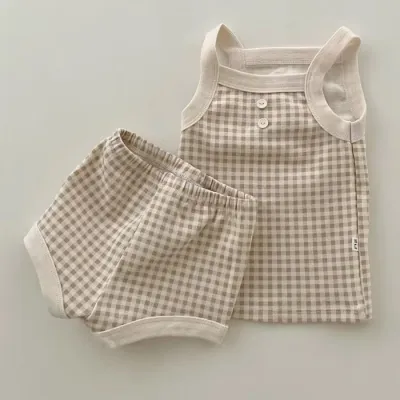 Kids Cute Camisole Shorts Set for Girls 3-14T Cotton Sleeveless Two Piece Pullover